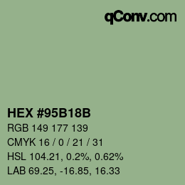 Color code: HEX #95B18B | qconv.com