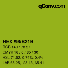 Color code: HEX #95B21B | qconv.com