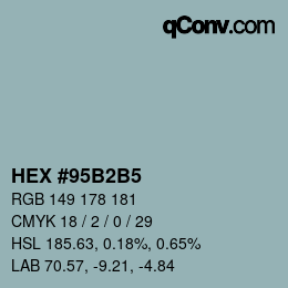Color code: HEX #95B2B5 | qconv.com