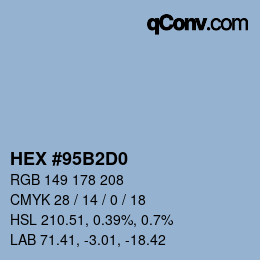 Color code: HEX #95B2D0 | qconv.com