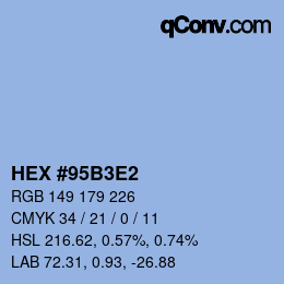 Color code: HEX #95B3E2 | qconv.com