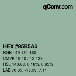 Color code: HEX #95B5A0 | qconv.com