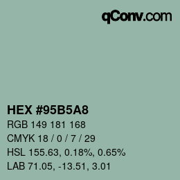 Color code: HEX #95B5A8 | qconv.com