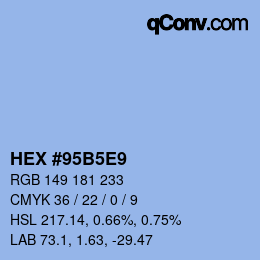 Color code: HEX #95B5E9 | qconv.com