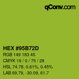 Color code: HEX #95B72D | qconv.com