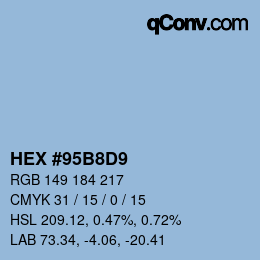 Color code: HEX #95B8D9 | qconv.com