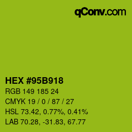Color code: HEX #95B918 | qconv.com
