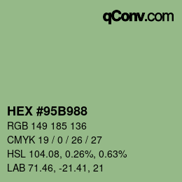 Color code: HEX #95B988 | qconv.com