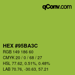 Color code: HEX #95BA3C | qconv.com