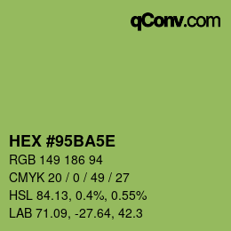 Color code: HEX #95BA5E | qconv.com