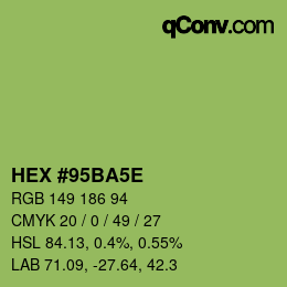 Código de color: HEX #95BA5E | qconv.com