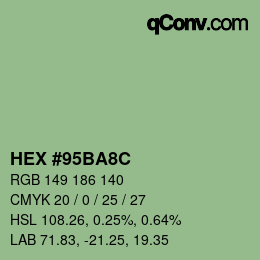 Color code: HEX #95BA8C | qconv.com