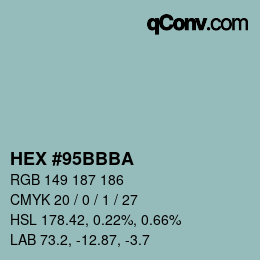 Color code: HEX #95BBBA | qconv.com
