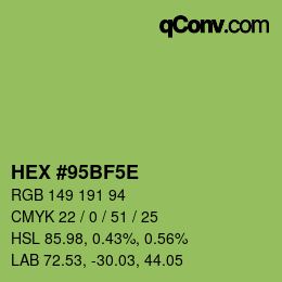 Color code: HEX #95BF5E | qconv.com