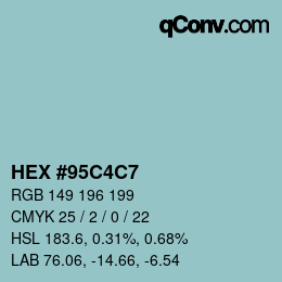 Color code: HEX #95C4C7 | qconv.com