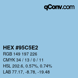 Color code: HEX #95C5E2 | qconv.com