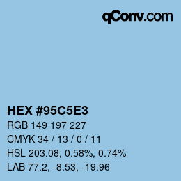 Color code: HEX #95C5E3 | qconv.com