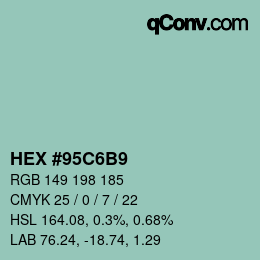 Color code: HEX #95C6B9 | qconv.com