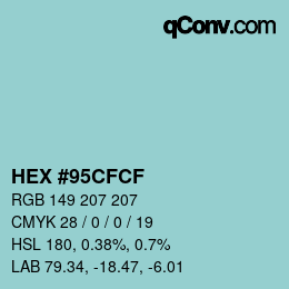 Color code: HEX #95CFCF | qconv.com