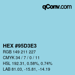 Color code: HEX #95D3E3 | qconv.com