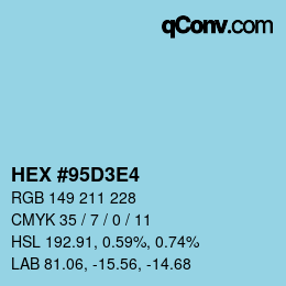 Color code: HEX #95D3E4 | qconv.com