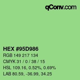 Color code: HEX #95D986 | qconv.com