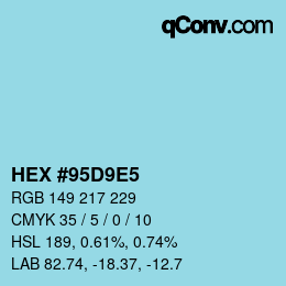 Código de color: HEX #95D9E5 | qconv.com