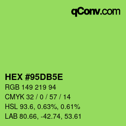 Color code: HEX #95DB5E | qconv.com