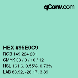 颜色代码: HEX #95E0C9 | qconv.com