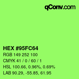 Color code: HEX #95FC64 | qconv.com