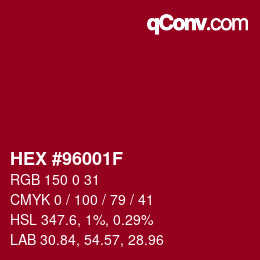 Código de color: HEX #96001F | qconv.com