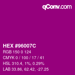 Color code: HEX #96007C | qconv.com