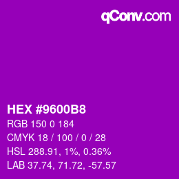 Color code: HEX #9600B8 | qconv.com