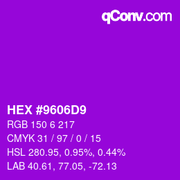 カラーコード: HEX #9606D9 | qconv.com