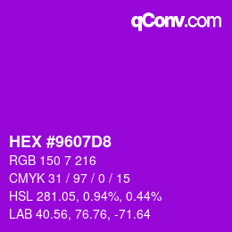 Color code: HEX #9607D8 | qconv.com