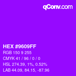 Color code: HEX #9609FF | qconv.com