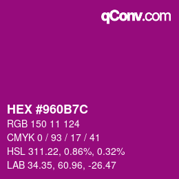 Color code: HEX #960B7C | qconv.com