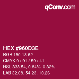 Color code: HEX #960D3E | qconv.com
