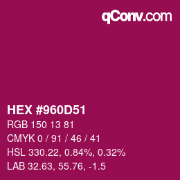 Color code: HEX #960D51 | qconv.com