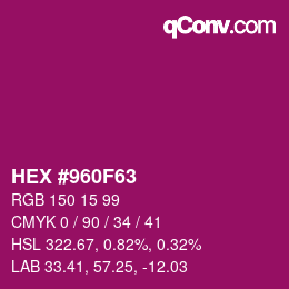 Color code: HEX #960F63 | qconv.com