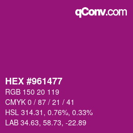 Color code: HEX #961477 | qconv.com