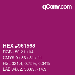 カラーコード: HEX #961568 | qconv.com