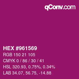 Color code: HEX #961569 | qconv.com