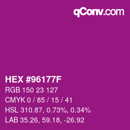 Color code: HEX #96177F | qconv.com