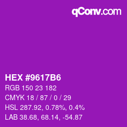 Color code: HEX #9617B6 | qconv.com