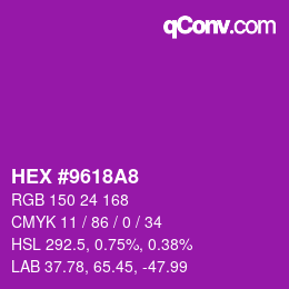 颜色代码: HEX #9618A8 | qconv.com