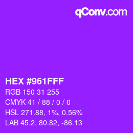 Color code: HEX #961FFF | qconv.com