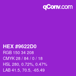 Color code: HEX #9622D0 | qconv.com