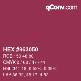 Farbcode: HEX #963050 | qconv.com