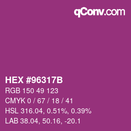 Color code: HEX #96317B | qconv.com